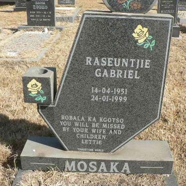 MOSAKA Raseuntjie Gabriel 1951-1999