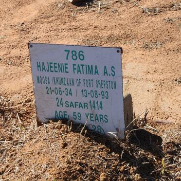 MOOSA Hajeenie Fatima A.S. 1934-1993