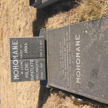 MOHOMANE Puleng Anna Mapalatsi nee MOLEFE 1898-1995
