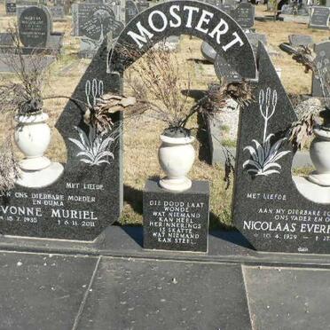 MOSTERT Nicolaas Everhardus 1929-1985 &amp; Yvonne Muriel 1935-2011