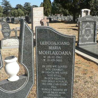 MOHLAKOANA Lebuoajoang Maria 1961-2003