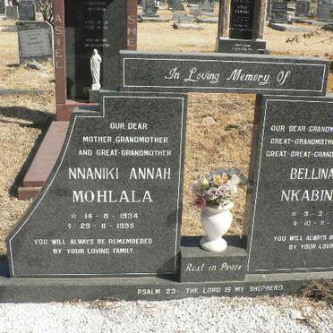 MOHLALA Nnaniki Annah 1934-1995 :: NKABINDE Bellina 1908-2002