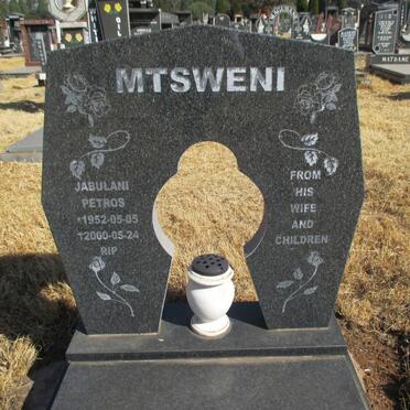 MTSWENI Jabulani Petros 1952-2000