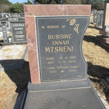 MTSWENI Busisiwe Annah 1988-2004