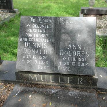 MULLER Dennis Donald 1925-1976 &amp; Ann Dolores 1931-2004
