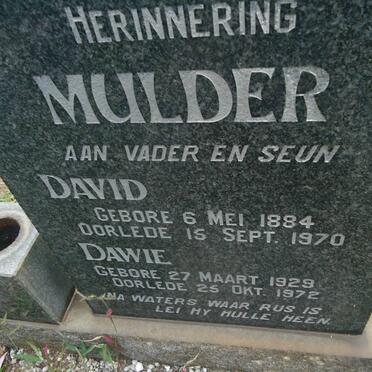 MULDER David 1884-1970 :: MULDER Dawie 1929-1972