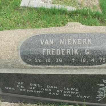 NIEKERK Frederik G., van 1936-1975