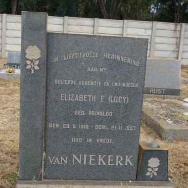 NIEKERK Elizabeth F., van nee PRINSLOO 1910-1957