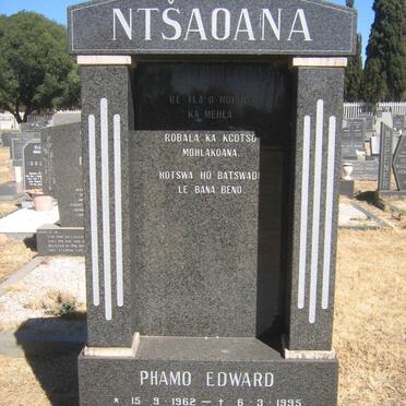 NTŠAOANA Phamo Edward 1962-1995