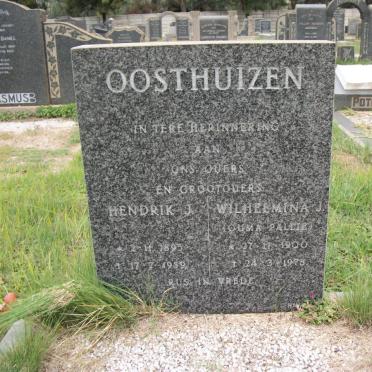OOSTHUIZEN Hendrik J. 1895-1959 &amp; Wilhelmina J. PALLIE 1900-1978