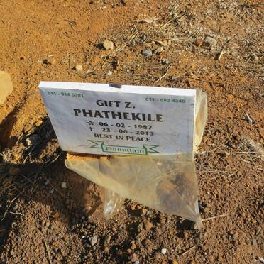 PHATHEKILE Gift Z. 1987-2013