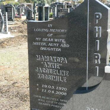 PHIRI Mamakora Jacqueline Koosimile 1970-2008