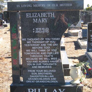 PILLAY Elizabeth Mary 1919-2002