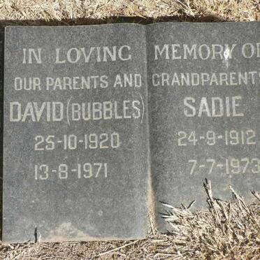 POULTON David 1920-1971 &amp; Sadie 1912-1973