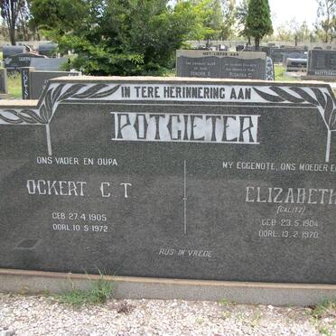 POTGIETER Ockert C.T. 1905-1972 &amp; Elizabeth CALITZ 1904-1970