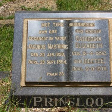 PRINSLOO Jacobus Marthinus 1890-1954 &amp; Catherina Elizabeth BEETGE 1892-1976