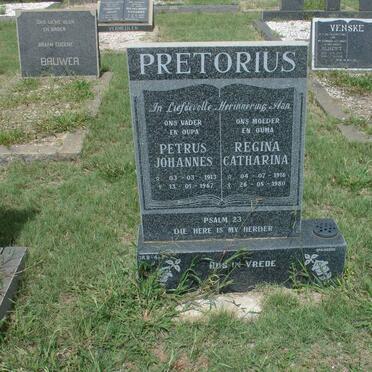 PRETORIUS Petrus Johannes 1913-1967 &amp; Regina Catharina 1916-1980
