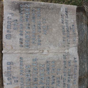 PREEZ Jacobus Lodewickes, du -1936 &amp; Mary -1936