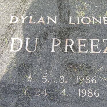 PREEZ Dylan Lionel, du 1986-1986