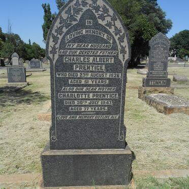 PRENTICE Charles Albert -1926 &amp; Charlotte -1947