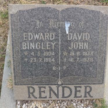 RENDER Edward Bingley 1904-1984 :: RENDER David John 1933-1939