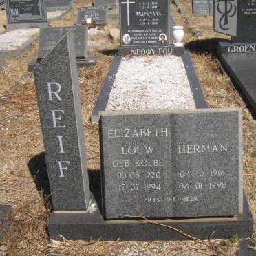 REIF Herman 1916-1998 &amp; Elizabeth Louw 1920-1994