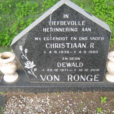 RÖNGE Christiaan R., von 1936-1980 :: VON RÖNGE Dewald 1971-2001