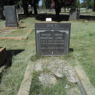 ROETS Jan 1876-1949 &amp; Martha 1881-1941