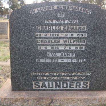 SAUNDERS Charles Edward 1879-1936 &amp; Eva Annie 1888-1978 :: SAUNDERS Charles Wilfred 1914-1930