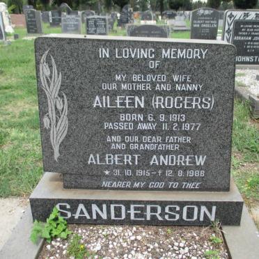 SANDERSON Albert Andrew 1915-1988 &amp; Aileen ROGERS 1913-1977