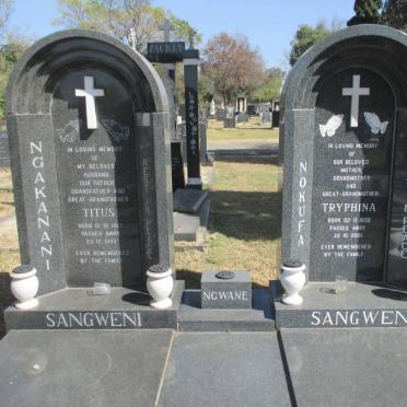 SANGWENI Ngakanani Titus 1913-1995 &amp; Nokufa Tryphina 1932-2001