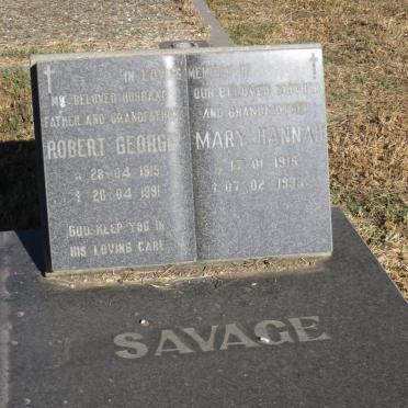 SAVAGE Robert George 1915-1991 &amp; Mary Hannah 1919-199?
