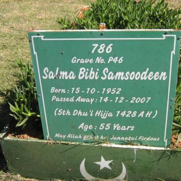 SAMSOODEEN Salma Bibi 1952-2007