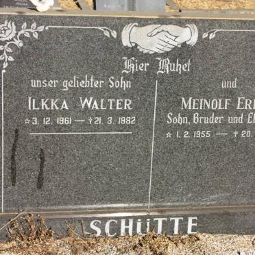 SCHÜTTE Meinolf Erkki 1955-1985 :: SCHÜTTE Ilkka Walter 1961-1982