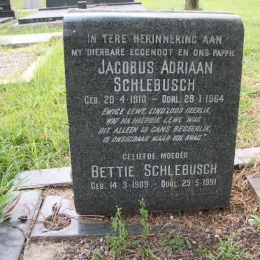 SCHLEBUSCH Jacobus Adriaan 1910-1964 &amp; Bettie 1909-1991
