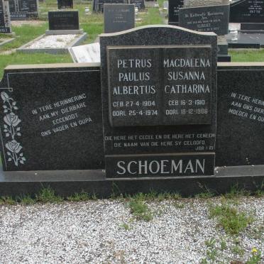 SCHOEMAN Petrus Paulus Albertus 1904-1974 &amp; Magdalena Susanna Catharina 1910-1986