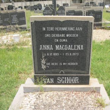 SCHOOR Anna Magdalena, van 1893-1973