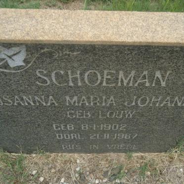 SCHOEMAN Susanna Maria Johanna nee LOUW 1902-1967