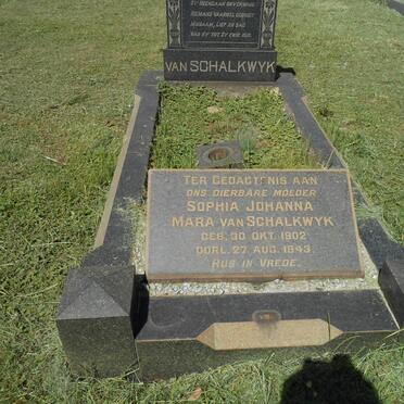 SCHALKWYK Sophia Johanna Mara, van 1902-1943