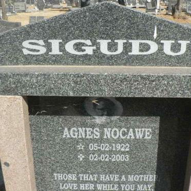 SIGUDU Agnes Nocawe 1922-2003