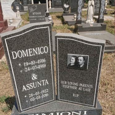 SIMIONI Domenico 1916-1989 &amp; Assunta 1922-2016