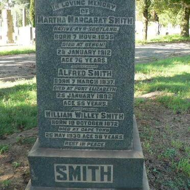 SMITH Alfred 1837-1892 :: SMITH Martha Margarat 1835-1912 :: SMITH William Willet 1872-1930