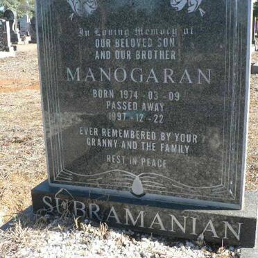 SUBRAMANIAN Manogaran 1974-1997 :: SUBRAMANIAN Nithia 1954-2001