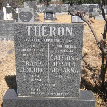 THERON Frank Hendrik 1943-1994 &amp; Cathrina Hester Johanna 1951-