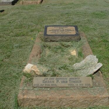 TONDER Jacobus, van 1877-1935 &amp; Sarah P. 1883-1939