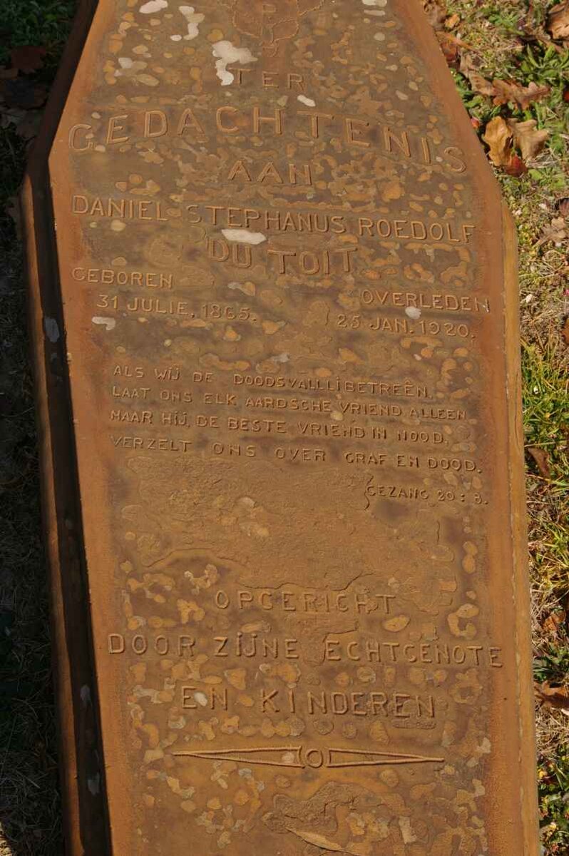 TOIT Daniel Stephanus Roedolf, du 1865-1920