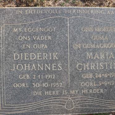 ? Diederick Johannes 1912-1952 &amp; Maria Christina 1913-1988
