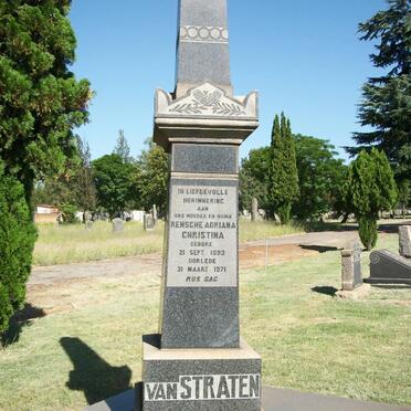 VENTER Dirk Jacobus 1887-1928 :: VAN STRATEN Rensche Adriana Christina 1893-1971
