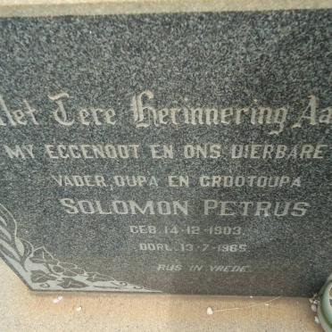 VERMAAK Solomon Petrus 1903-1965 &amp; Franciska Magdalena 1908-1993