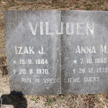 VILJOEN Izak J. 1884-1970 &amp; Anna M 1895-1973